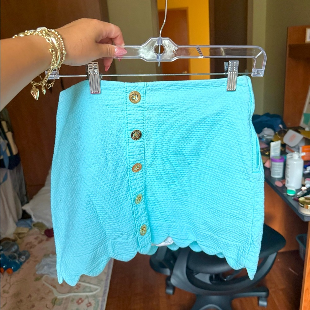 Lilly Pulitzer Turquoise Skirt with Gold Accents